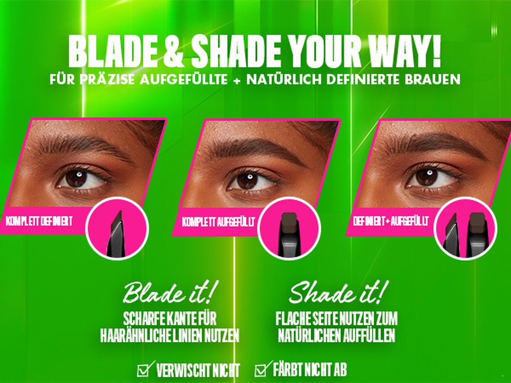 Anleitung fur perfektionierte Augenbrauen in drei Schritten mit dem Blade & Shade Nano Augenbrauenstift von NYX Professional Makeup