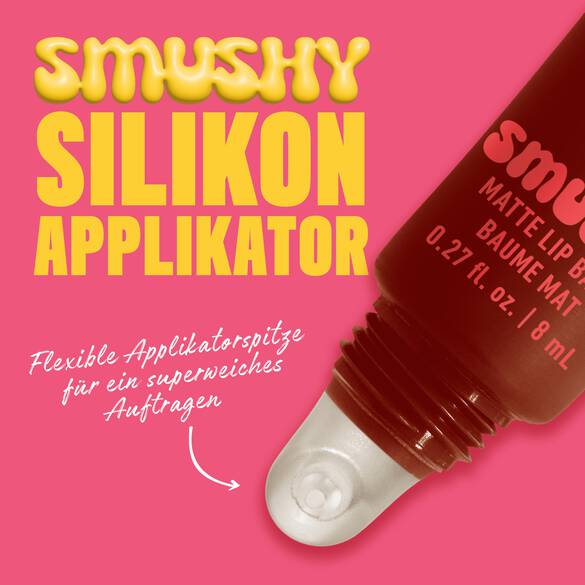 The soft, smushy texture glides effortlessly on your lips thanks to the super soft silicone applicator.