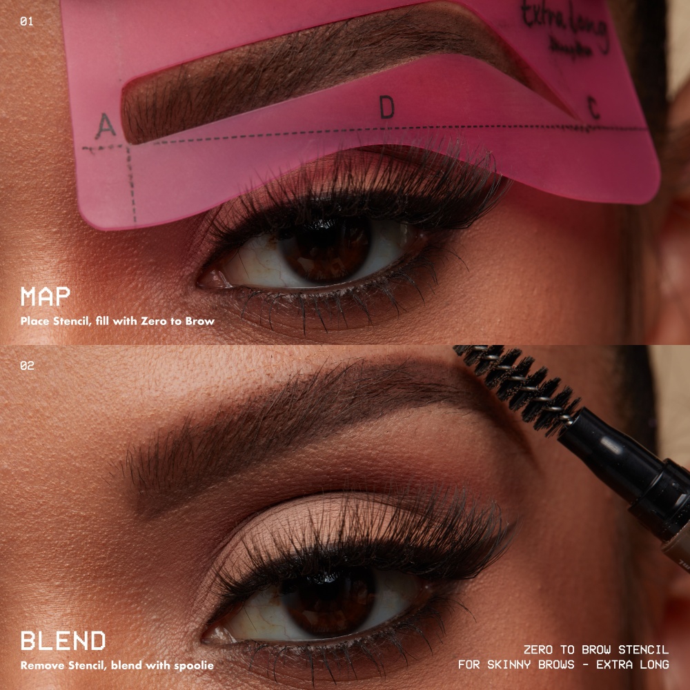 Anwendung der Zero to Brow Augenbrauen-Schablone von NYX Professional Makeup