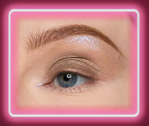 Close-up of an eye with NYX Professional Makeup Lid Lingerie Cream Eye Pigment in 07 Granite Grind applied across the eyelid.