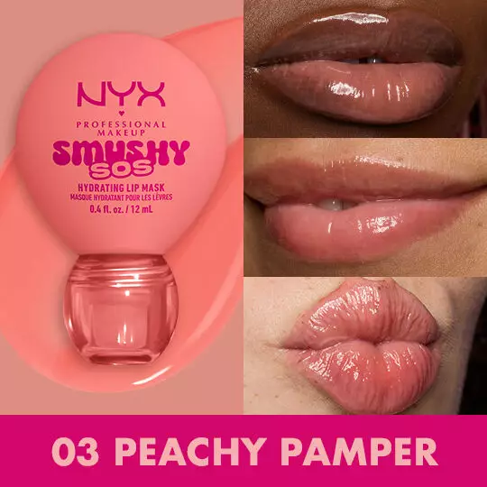 Smushy Matte Lipbalm in Peachy Pamper auf drei unterschiedlichen Hauttonen.