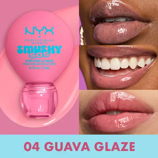 Smushy Matte Lipbalm in Guava Glaze auf drei unterschiedlichen Hauttonen.