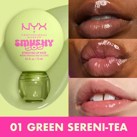 Smushy Matte Lipbalm in Green Serenti-Tea auf drei unterschiedlichen Hauttonen.