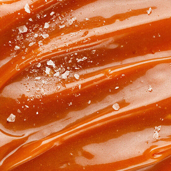 Caramelt Mami scent caramel swirl with salt, symbolizing middle notes of caramel swirl, pistachio cream, and jasmine.