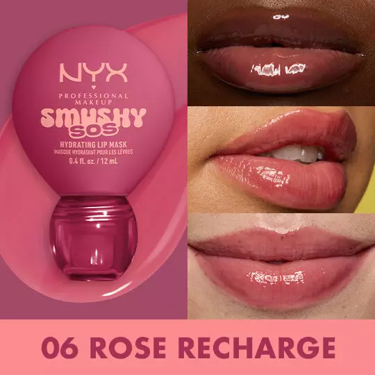 Smushy Matte Lipbalm in Lavender Soother auf drei unterschiedlichen Hauttonen.