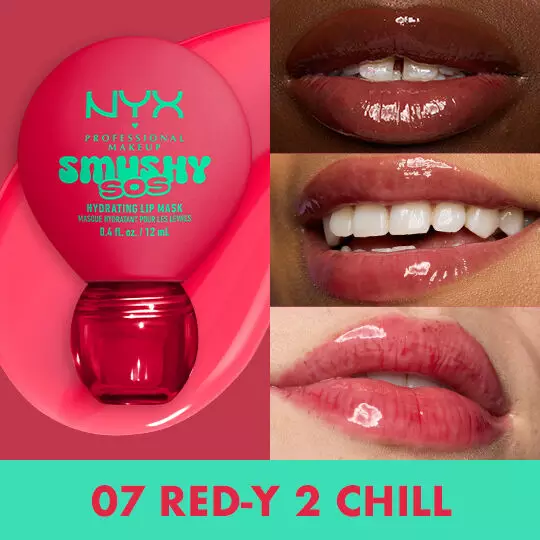 Smushy Matte Lipbalm in Red-Y 2 Chill auf drei unterschiedlichen Hauttonen.