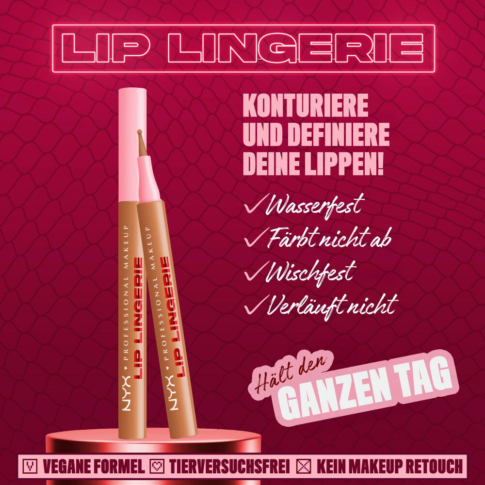 2 Lip Lingerie Lip Liner Stain Lipliner neben den Eigenschaften: wasserfest, ohne Abfarben, wischfest, ohne Verlaufen