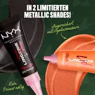 NYX Professional Makeup Party Animals Lid Lingerie Cream Eye Pigments in zwei limitierten Metallic-Nuancen: Gothic Garter und Pumpkin Vice.