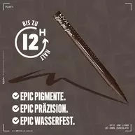 Epic Ink Liner im Nude-Ton und Text: Epic Pigmente, Epic Prazision, Epic Wasserfest und bis zu 12H Halt