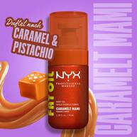 Das Fat Oil Body Oil „Caramelt Mami“ wird mit dem Hinweis auf den Duft nach Karamell & Pistazie inszeniert.