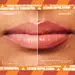 Vorher-Nachher-Bild von Lippen mit und ohne Duck Plump High Pigment Lip Gloss sowie Warnungsbanner mit "Extreme Plumping" und "Extreme Sensation"