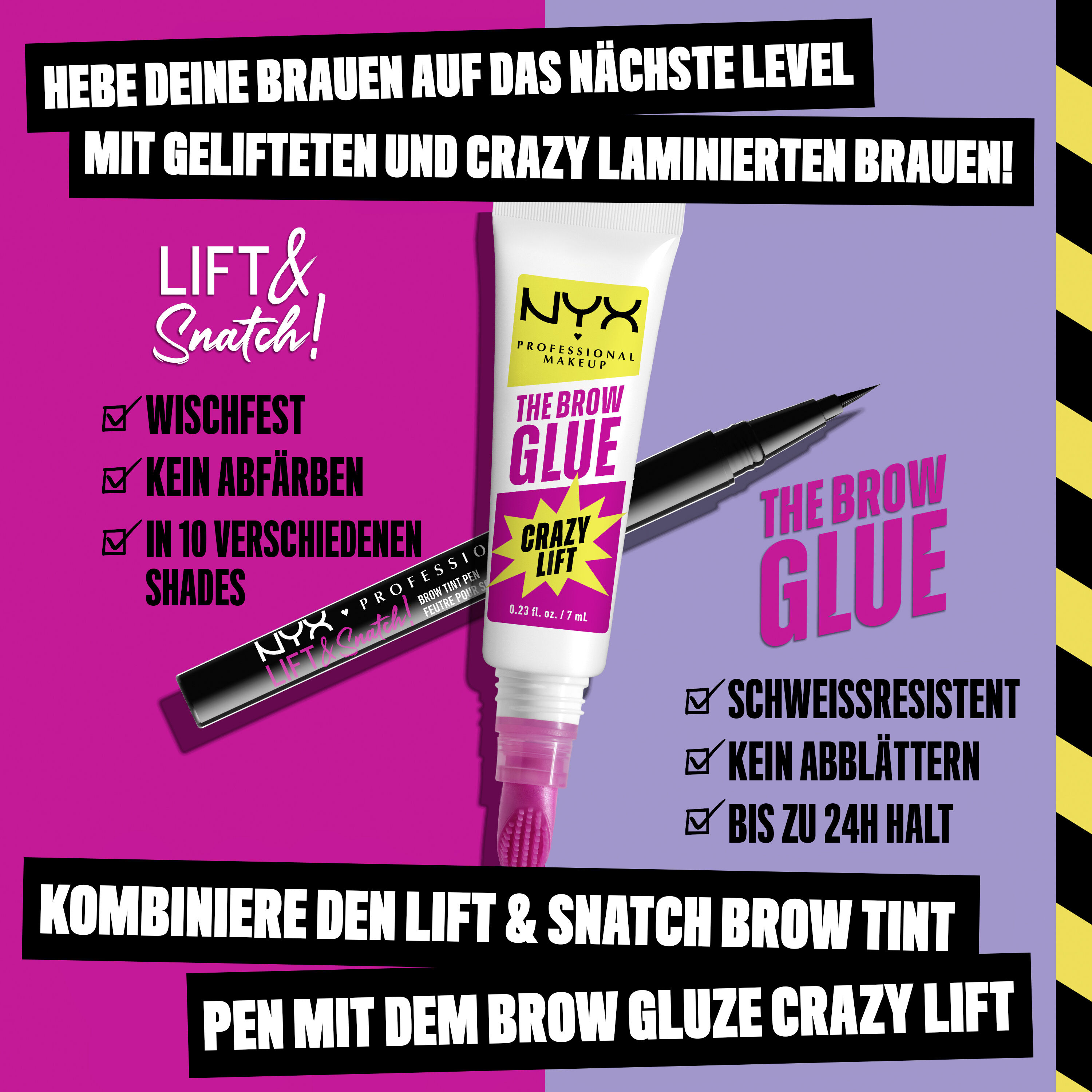 Empfehlung fur die Kombination des Lift & Snatch Brow Tint Pen mit dem Brow Glue Crazy Lift