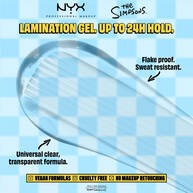 Detailansicht des klaren Lamination-Gels mit Texten zu den Vorteilen.