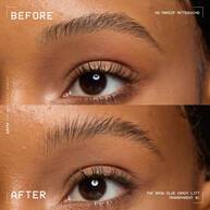 Vorher-Nachher-Vergleich von naturlichen und gelifteten Augenbrauen mit dem Brow Glue Crazy Lift von NYX Professional Makeup