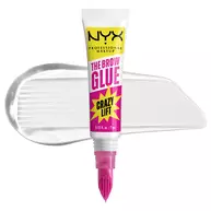The Brow Glue Crazy Lift von NYX Professional Makeup mit transparenter Textur des Augenbrauengels im Hintergund
