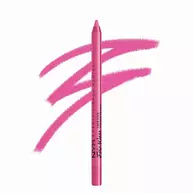 Geoffneter Epic Wear Liner Stick Eyeliner-Stift von NYX Professional Makeup vor einem zackigen, gemalten Strich
