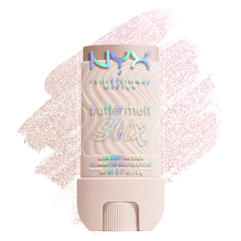 Buttermelt Stix packshot solider show on top of product swatch in shade 01 Big Melt Energy