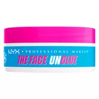 Dose des NYX The Face Unglue Cleansing Balms in Pink, Blau und Weiß vor weißem Hintergrund.