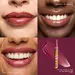 4 Bilder mit drei Nahaufnahmen von Lippen in verschiedenen Hauttonen geschminkt mit Fat Oil Slick Click sowie der Lipgloss