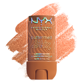 Buttermelt Stix packshot solider show on top of product swatch in shade 12 It's Giving Melt