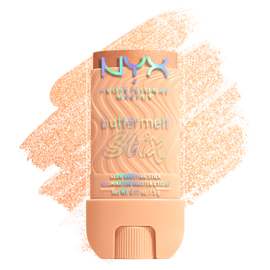 Buttermelt Stix packshot solider show on top of product swatch in shade 08 Let Me Melt